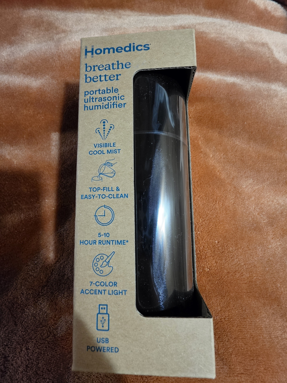 Homedics Portable Ultrasonic Humidifier - Black